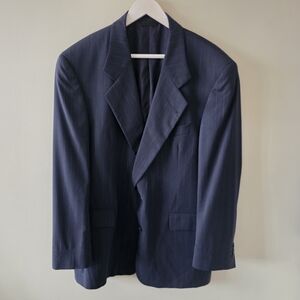 Ermenegildo Zegna 42R Old Money Luxury Professional Wide Pinstripe Wool Blazer
